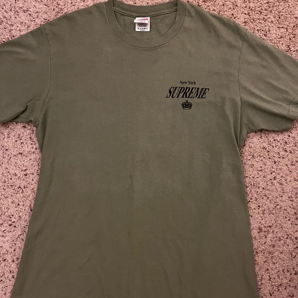 Supreme Green Short Sleeve Tee Classic Crew Neck